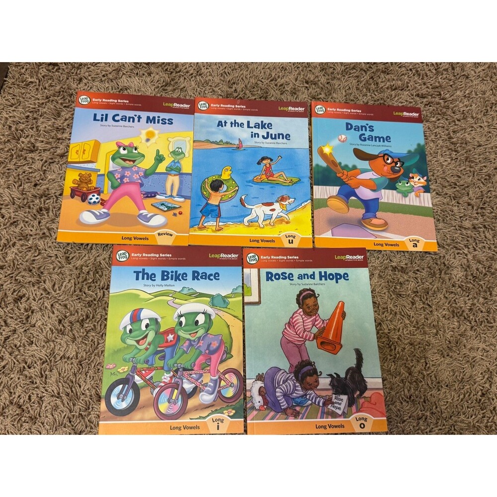 LeapFrog LeapReader Interactive Books Lot of 5 Phonics Long Vowels Set/Decodable